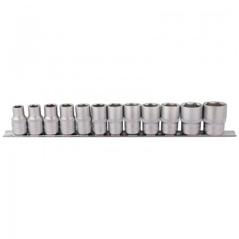 Socket Set on Metal Rail, 1/2&rdquo; Sq. Dr. (12 Piece)