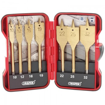 Titanium Nitride Coated Flat Wood Bit Set (7 Piece)