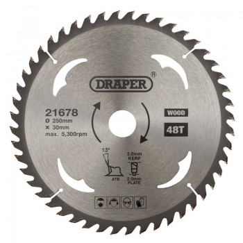 TCT Circular Saw Blade for Wood, 250 x 30mm, 48T TCT Circular Saw Blade for Wood, 250 x 30mm, 48T
