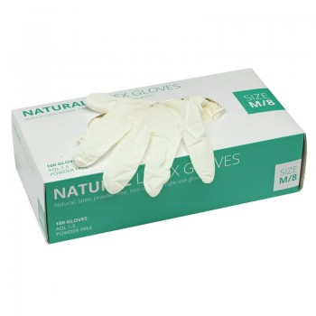 Latex Gloves, Size Medium, White (Box of 100) Latex Gloves, Size Medium, White (Box of 100)