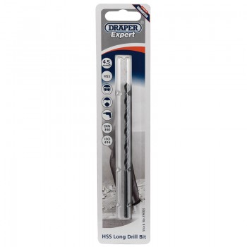 HSS Extra Long Drill Bit, 4.5 x 126mm HSS Extra Long Drill Bit, 4.5 x 126mm