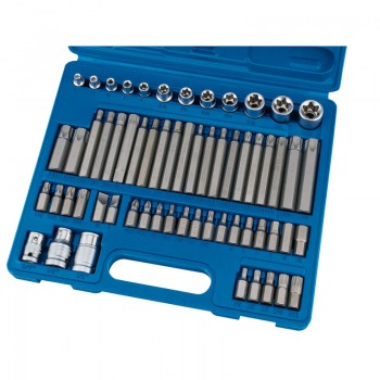 Mechanic&rsquo;s Socket and Bit Set, 3/8, 1/2&rdquo; Sq. Dr. (61 Piece)