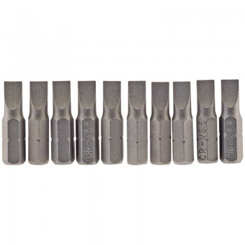 Plain Slot Insert Bit, 5.5mm, 1/4” Hex, 25mm Long (Pack of 10) Plain Slot Insert Bit, 5.5mm, 1/4” Hex, 25mm Long (Pack of 10)