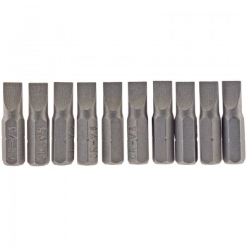 Plain Slot Insert Bit, 6mm, 1/4” Hex, 25mm Long (Pack of 10) Plain Slot Insert Bit, 6mm, 1/4” Hex, 25mm Long (Pack of 10)