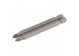 PZ Type Insert Bit, 1/4&rdquo; Hex, 75mm Long, No.1 (Pack of 2)