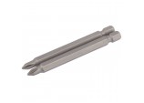 Cross Slot Insert Bit, 1/4&rdquo; Hex, 75mm Long, No.1 (Pack of 2)