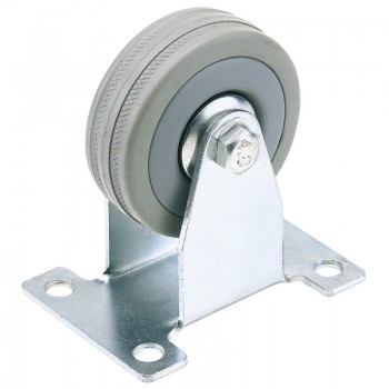 Fixed Plate Fixing Rubber Castor, 100mm Diameter, S.W.L. 80kg Fixed Plate Fixing Rubber Castor, 100mm Diameter, S.W.L. 80kg