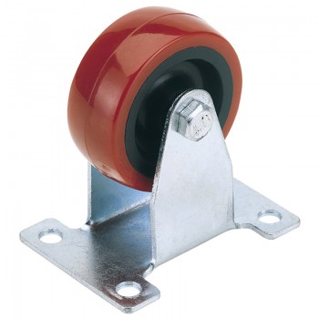 Fixed Plate Fixing Polyurethane Wheel, 75mm Diameter, S.W.L. 100kg Fixed Plate Fixing Polyurethane Wheel, 75mm Diameter, S.W.L. 100kg