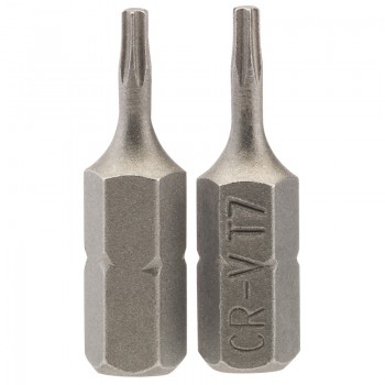 Draper TX-STAR® Insert Bit, 1/4&rdquo; Hex, 25mm Long, T7 (Pack of 2)