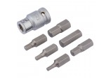 Metric Hexagon Bit Set, 1/2&rdquo; Sq. Dr. (7 Piece)