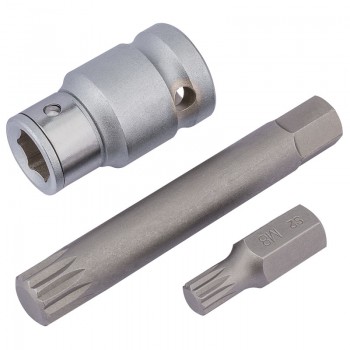 Spline Bit Set, 1/2&rdquo; Sq. Dr. (3 Piece)
