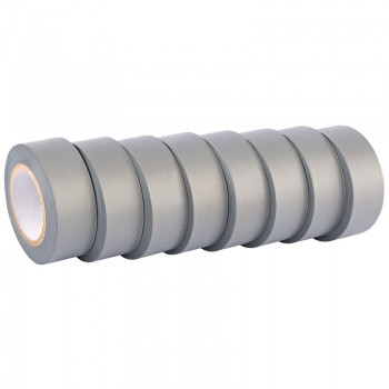 Insulation Tape to BSEN60454/Type2, 10m x 19mm, Grey (Pack of 8) Insulation Tape to BSEN60454/Type2, 10m x 19mm, Grey (Pack of 8)