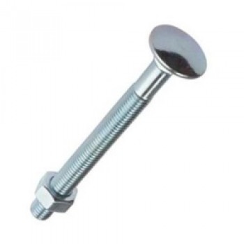 Carriage Bolts Nuts Zp, Pack of 2 - M8x75