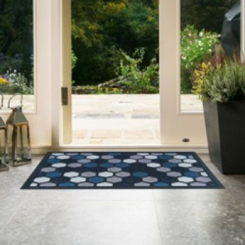 Scrape N Sorb Mat 40 x 60cm - Hexagonal Blue Scrape N Sorb Mat 40 x 60cm - Hexagonal Blue