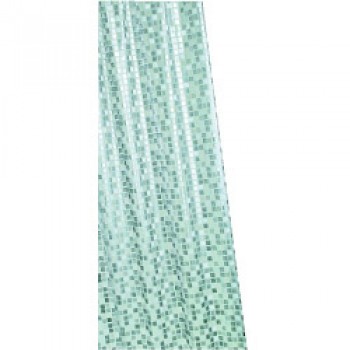 PVC Shower Curtain - Silver Mosaic