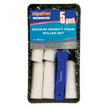 Foam Mini Roller & Tray Set - 4/100mm, 5 Pack