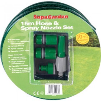 Hose & Spray Nozzle Set - 15m
