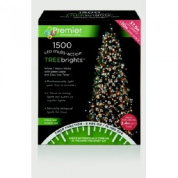 1500 LED Multi Action Treebrights With Timer - White/Warm White/Green 1500 LED Multi Action Treebrights With Timer - White/Warm White/Green