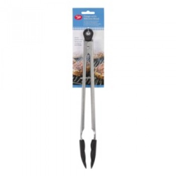 Stainless Steel Tongs With Silicone Head - 30.5cm