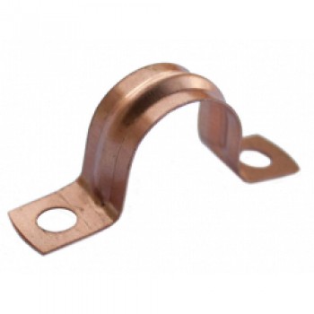Saddle Pipe Clips - Copper - 22mm (Pack 6) Saddle Pipe Clips - Copper - 22mm (Pack 6)